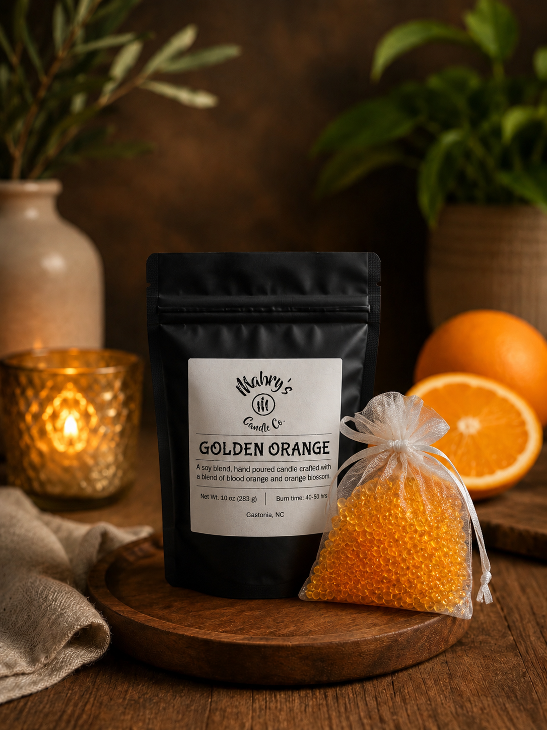 Product photo of a scent bag in Golden Orange scent