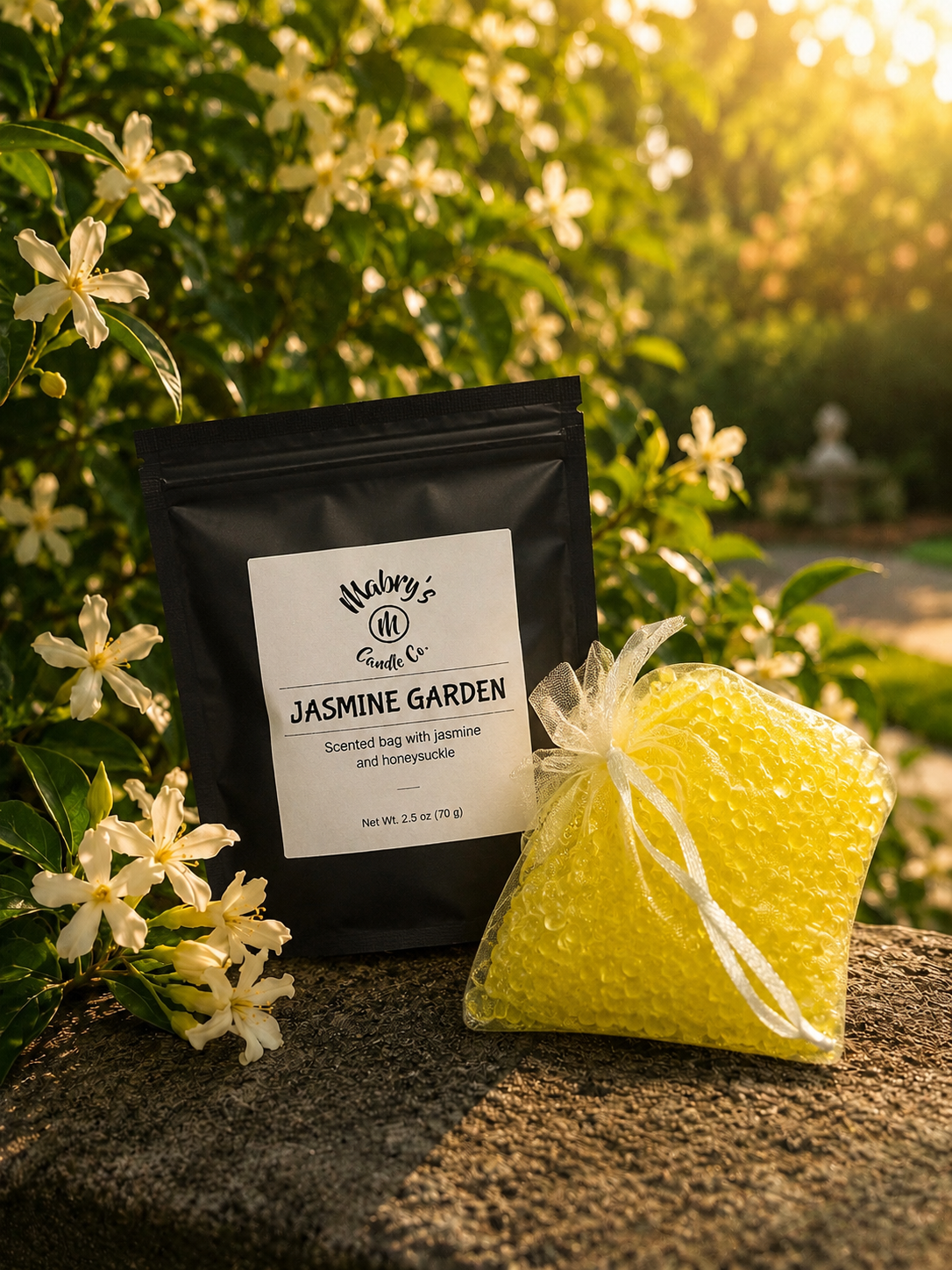 Product photo of a scent bag in Jasmine Garden scent