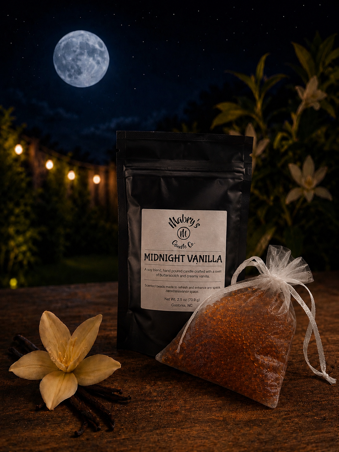 Product photo of a scent bag in Midnight Vanilla scent