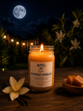 Product photo of a 12 oz canning jar candle in Midnight Vanilla scent