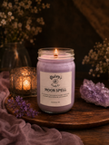 Product photo of a 12 oz canning jar candle in Moon Spell scent