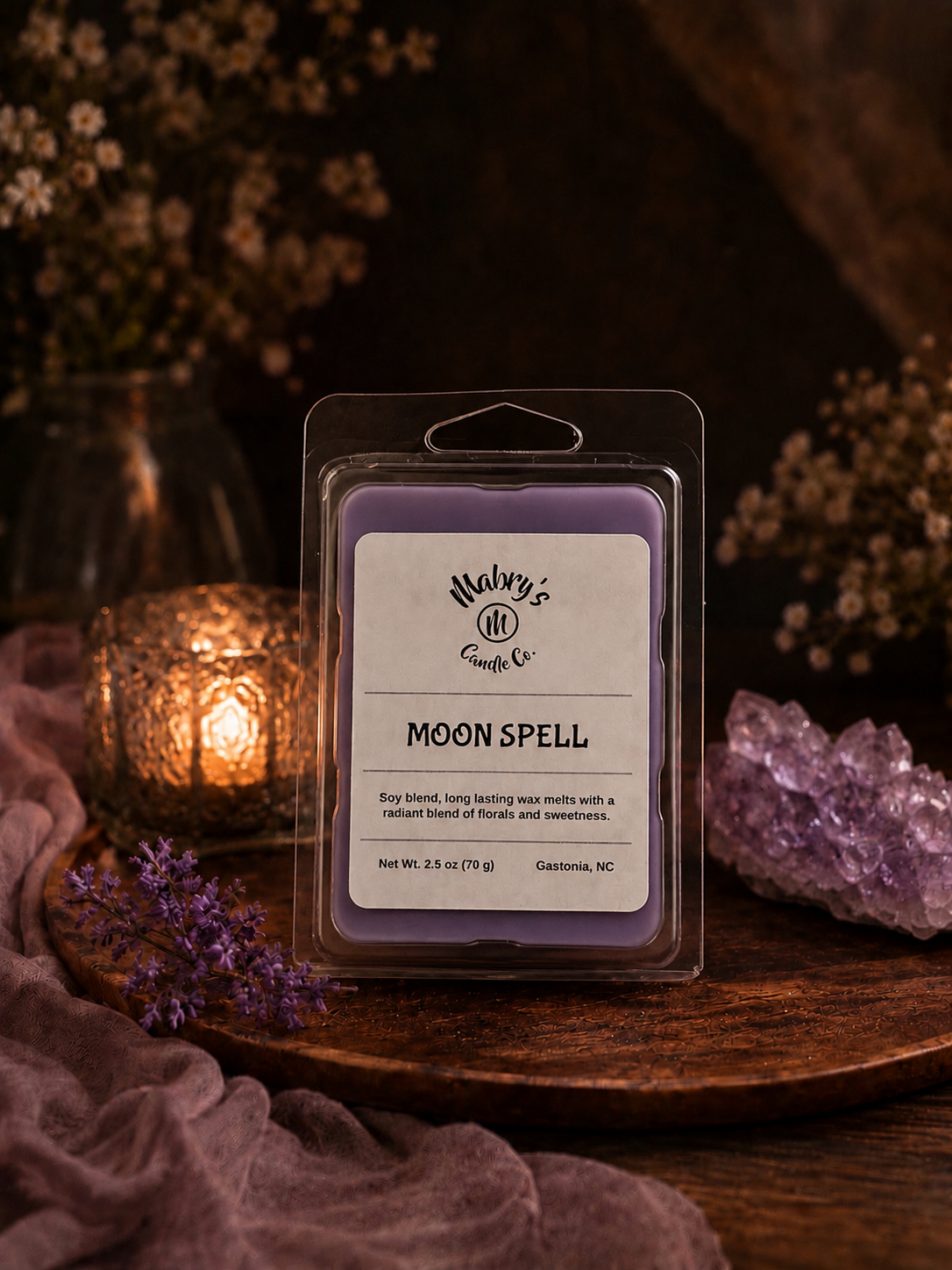 Product photo of a wax melt in Moon Spell scent
