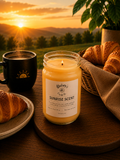 Product photo of a 12 oz canning jar candle in Sunrise Scent