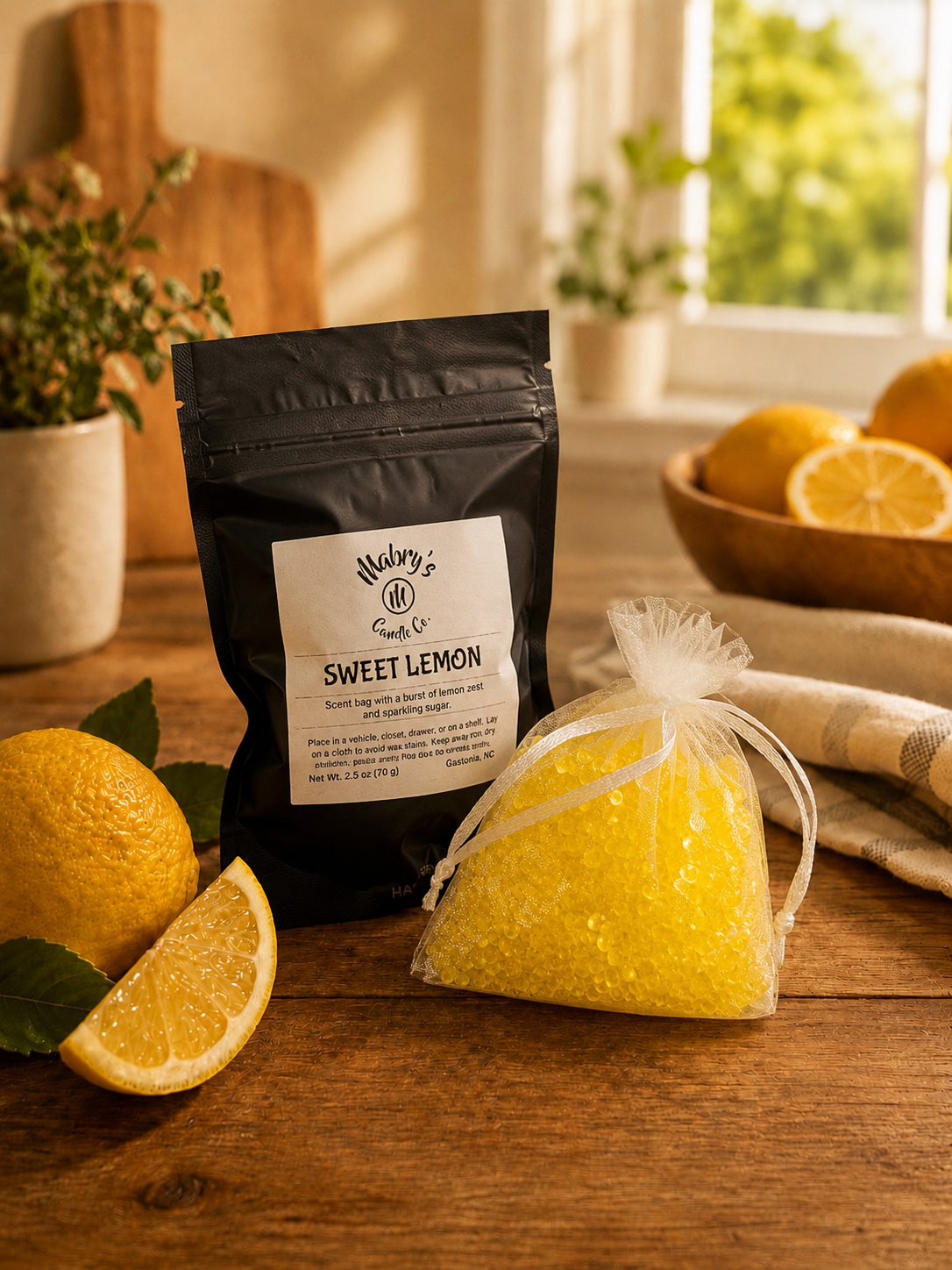 Product photo of a scent bag in Sweet Lemon scent
